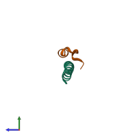 PDB entry 3l37 coloured by chain, side view.