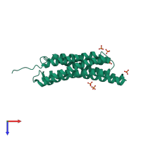PDB entry 3l39 coloured by chain, top view.