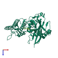 PDB entry 3l3m coloured by chain, top view.