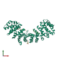 PDB entry 3l3q coloured by chain, front view.