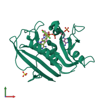 PDB entry 3l3r coloured by chain, front view.