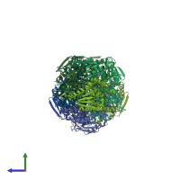 PDB entry 3l3s coloured by chain, side view.