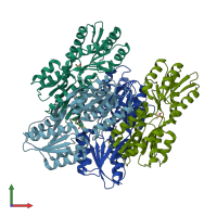 PDB entry 3l49 coloured by chain, front view.