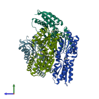 PDB entry 3l49 coloured by chain, side view.
