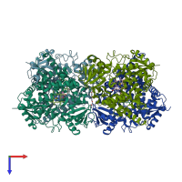 PDB entry 3l4d coloured by chain, top view.
