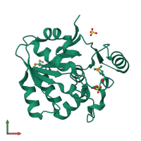 PDB entry 3l4e coloured by chain, front view.