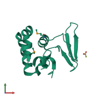 PDB entry 3l4h coloured by chain, front view.