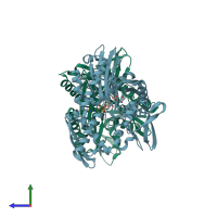 PDB entry 3l4i coloured by chain, side view.
