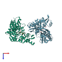 PDB entry 3l4i coloured by chain, top view.
