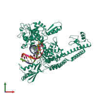 PDB entry 3l4j coloured by chain, front view.