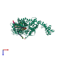 PDB entry 3l4j coloured by chain, top view.