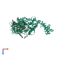 PDB entry 3l4k coloured by chain, top view.