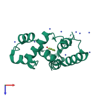 PDB entry 3l4l coloured by chain, top view.