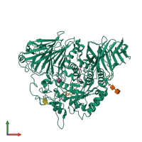 PDB entry 3l4z coloured by chain, front view.