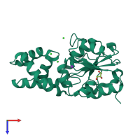 PDB entry 3l5k coloured by chain, top view.