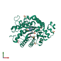 PDB entry 3l5l coloured by chain, front view.