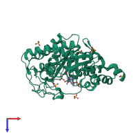 PDB entry 3l5l coloured by chain, top view.