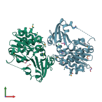 PDB entry 3l5o coloured by chain, front view.