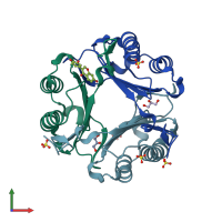 PDB entry 3l5r coloured by chain, front view.