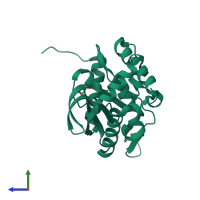 PDB entry 3l60 coloured by chain, side view.