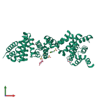 PDB entry 3l6a coloured by chain, front view.