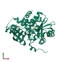 PDB entry 3l6r coloured by chain, front view.