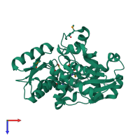 PDB entry 3l6r coloured by chain, top view.