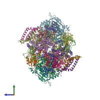PDB entry 3l71 coloured by chain, side view.