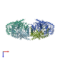 PDB entry 3l7l coloured by chain, top view.