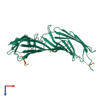 PDB entry 3l81 coloured by chain, top view.