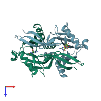 PDB entry 3l85 coloured by chain, top view.