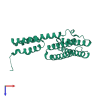 PDB entry 3l8j coloured by chain, top view.