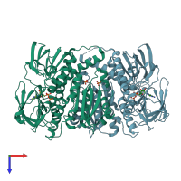 PDB entry 3l8k coloured by chain, top view.