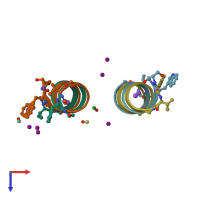 PDB entry 3l8l coloured by chain, top view.