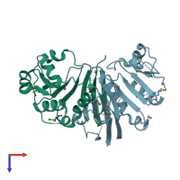 PDB entry 3l8m coloured by chain, top view.