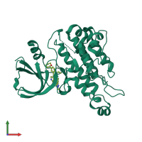 PDB entry 3l8p coloured by chain, front view.