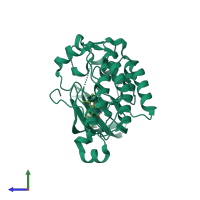 PDB entry 3l8p coloured by chain, side view.