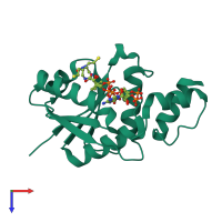 PDB entry 3l92 coloured by chain, top view.