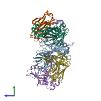 PDB entry 3l95 coloured by chain, side view.