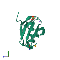 PDB entry 3l9a coloured by chain, side view.