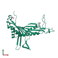 PDB entry 3l9g coloured by chain, front view.