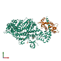 PDB entry 3l9i coloured by chain, front view.