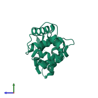 PDB entry 3l9s coloured by chain, side view.