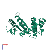 PDB entry 3l9s coloured by chain, top view.