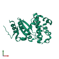 PDB entry 3l9u coloured by chain, front view.