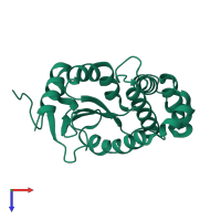 PDB entry 3l9u coloured by chain, top view.