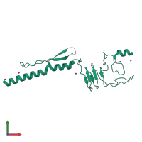 PDB entry 3la9 coloured by chain, front view.