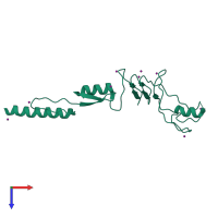 PDB entry 3la9 coloured by chain, top view.