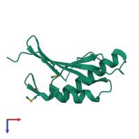 PDB entry 3lax coloured by chain, top view.