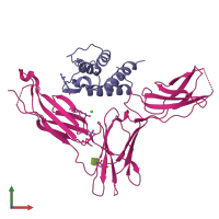 Hetero dimeric assembly 2 of PDB entry 3lb6 coloured by chemically distinct molecules, front view.